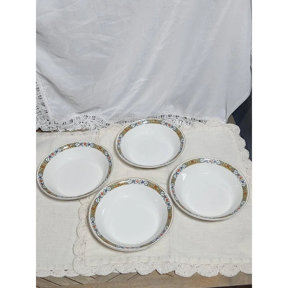 Alfred Meakin England Ironstone China Set 14pc Floral Border Dinnerware Antique